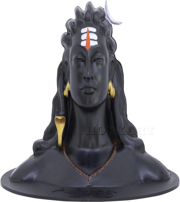 VALUE CRAFTS Adiyogi God Adiyogi Bhagwan Shiv Ji Shiv Ji Dhyan Shiv Idol Shiv Ji Decorative Showpiece  -  11 cm(Polyresin, Black)