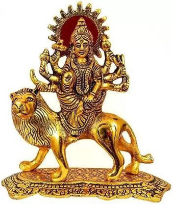 SOTNIX maa Durga Murti In Metal Decorative Showpiece  -  14 cm(Metal, Gold)