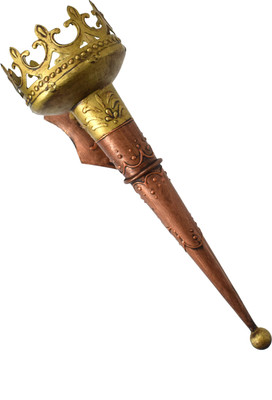 Antiques Nirmala iron mashal small Decorative Showpiece  -  30 cm(Iron, Brown)