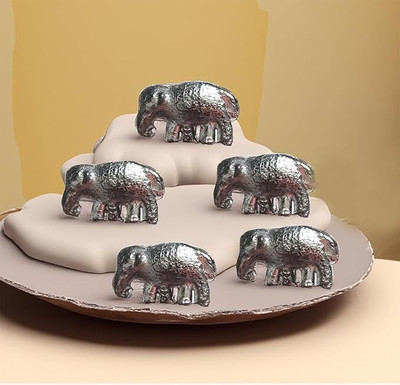 Astro Astro-D hathi/Elephant Figurines 5 Pieces- for Floating in Water- 5 pcs Decorative Showpiece  -  10 cm(Silver, Silver)