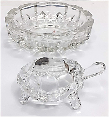 SBBCO Vastu Feng Shui Crystal Turtle Tortoise for Good Luck Decorative Showpiece  -  3.81 cm(Crystal, Clear)