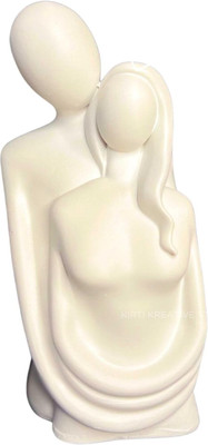 Kirti Kreative Studio Romantic Hug Love Couple Showpiece Statue (Pink) Decorative Showpiece  -  15.2 cm(Resin, White)