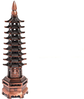 The Spiritual Living Copper Pagoda Tower | Education Tower for Students | For Home Decor Decorative Showpiece  -  18 cm(Brass, Gold)