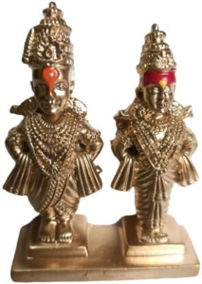 The Cube Mart Vitthal Rukmini Statue | Idol of God Vitthal -Rukmai Decorative Showpiece Decorative Showpiece  -  6.5 cm(Polyresin, Gold)