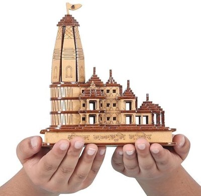 Fashion Art Shri Ram Mandir,Ram darbar Wooden Decorative Ram mandir Decorative Showpiece Decorative Showpiece  -  12 cm(Wood, Brown)