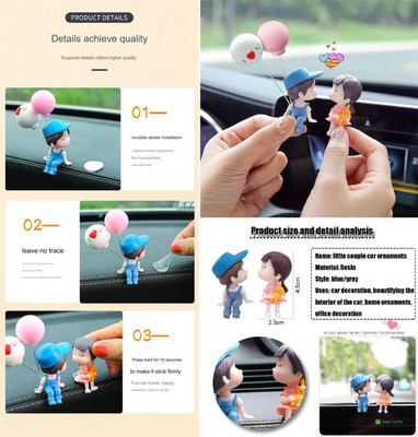 STEFFAN Kissing Couple with Balloons as a Toy, Keychain and Showpiece Decorative Showpiece  -  8 cm(Polyresin, Multicolor)