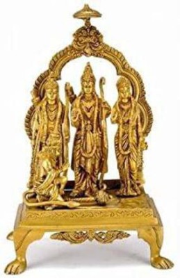vrindavan shopi Rama Darbar Sculpture Brass Ram Laxman Sita Hanuman (Brass, Standard) 300gms Decorative Showpiece  -  9 cm(Brass, Gold)