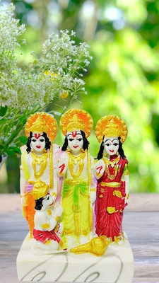 yogi Ram Darbar-Hindu God and Goddess Idol/Statue Decorative Showpiece  -  14 cm(Resin, Multicolor)