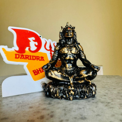 DARIDRA BHANJAN Shiv ji mahadev Idol Statue Resin Material Murti Home Decor And Car Dashboard Decorative Showpiece  -  10 cm(Resin, Black)