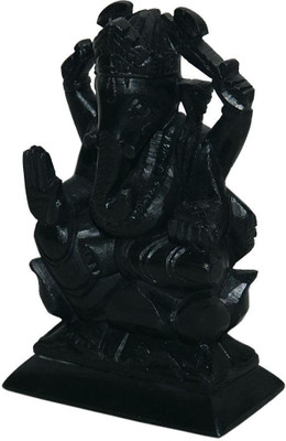 Pooja Creation Ssoapstone marble ganesha statue 8 in Decorative Showpiece  -  22 cm(Stone, Black)