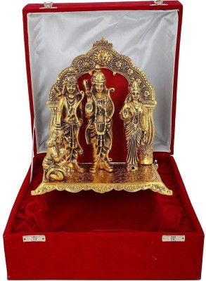 INTERNATIONAL GIFT Gold Plated Ram Darbar Idol Murti With Box & Bag | For Pooja, Mandir Decorative Showpiece  -  24 cm(Aluminium, Gold)