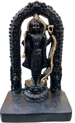 JniL Ram Lalla Murti Idol Ayodhya Idols Made of fine marble Decorative Showpiece  -  18 cm(Marble, Black)