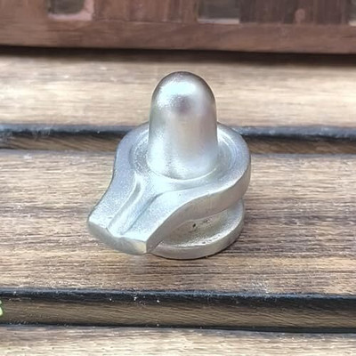 Chkoteravatiya Real Pure Mercury para Shivling || Parad Siddha Shivling Mercury Shivalinga Idol Decorative Showpiece  -  3 cm(Metal, Silver)
