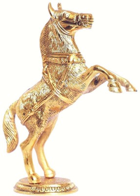 TINUMS JUMPING HOURSE BIG Decorative Showpiece  -  20 cm(Metal, Gold)