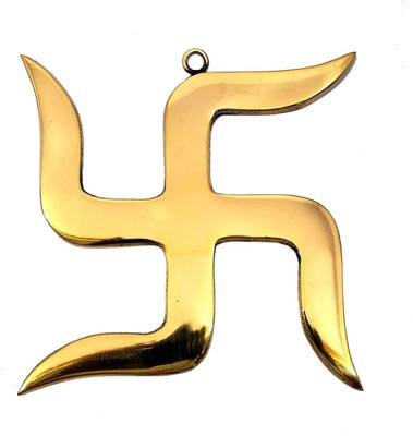 vastu-vigyan Vastu Brass SWASTIK/ SATIYA (9 INCH) Wall Hanging (Pack of 1) Decorative Showpiece  -  0.4 cm(Brass, Gold)