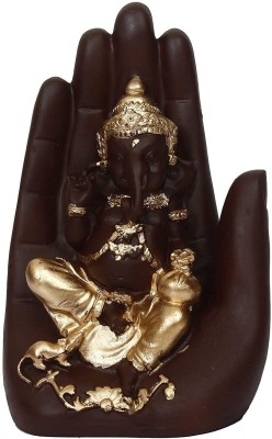 AMAZECRAFT Polyresin Palm Ganesh Idol / Ganesha on Hand Statue / Ganpati Showpiece Decorative Showpiece  -  17 cm(Polyresin, Multicolor)