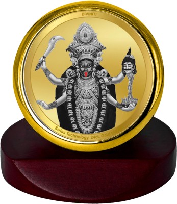 DIVINITI Maa Kali Idol Photo Frame for Car Dashboard|MCF 1C GLD 24K GoldPlated Foil Decorative Showpiece  -  11 cm(Gold Plated, Gold)