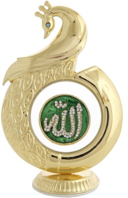 INTERNATIONAL GIFT Gold Plated Muslim Allah Symbol In Peacock Shape | For Car Dashboard Decorative Showpiece  -  12 cm(Metal, Gold)