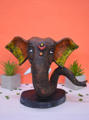 NIRMALA INFRATECH Home Decoration Ganesha Statue Decorative Showpiece  -  16.2 cm(Polyresin, Black, Multicolor)
