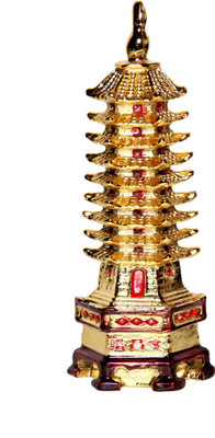 Vashoppee Vastu Art Vastu / Feng Shui / Education Tower For Academic Success For Child's Study Table Decorative Showpiece  -  14 cm(Polyresin, Gold)