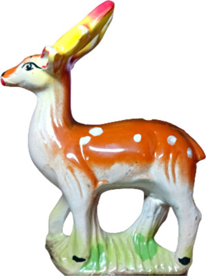 Balaji Tradings Deer Standing Idol for Home and Office Décor | Handmade Deer Statue for Vastu Decorative Showpiece  -  16 cm(Ceramic, Brown)