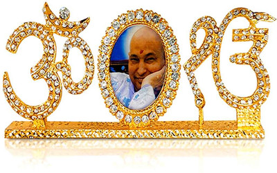 De-Ultimate Guruji Swaroop Photo/picture in with Om and Onkar Decorative Showpiece  -  4 cm(Metal, Gold)
