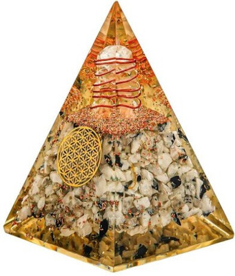 GEMSMANTRA Gemsmantra Rainbow Moonstone Nubian Pyramid – Energy & Intuition Pack Of 1 Decorative Showpiece  -  9 cm(Crystal, Multicolor)