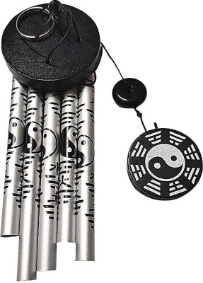 GJ Wind Chime for home decoraton Decorative Showpiece  -  45 cm(Aluminium, Silver)