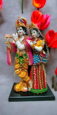 Craftlane Decorative Radha Krishna Figurine Decorative Showpiece  -  29 cm(Resin, Multicolor)