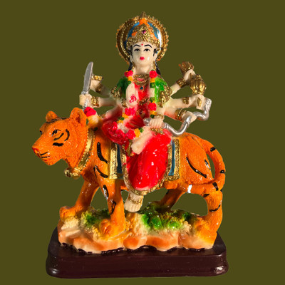 ShilpCraft Mata Durga Shhowpice Decorative Showpiece  -  16 cm(Polyresin, Multicolor)