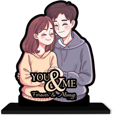 V Kraft Valentine Gift for Girlfriend, Boyfriend Birthday,Annivarsary,Wedding, Valentine Decorative Showpiece  -  14 cm(Wood, Yellow)