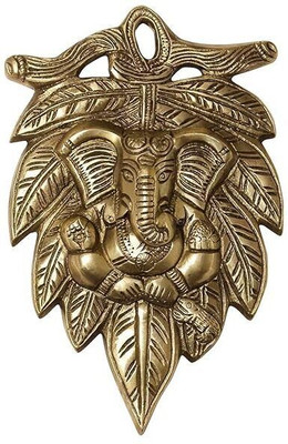 vastu vardan Vastu Brass Ganesh Statue | Brass Lord Ganesha Murti Showpiece For Home Decor Decorative Showpiece  -  0.5 cm(Brass, Gold)