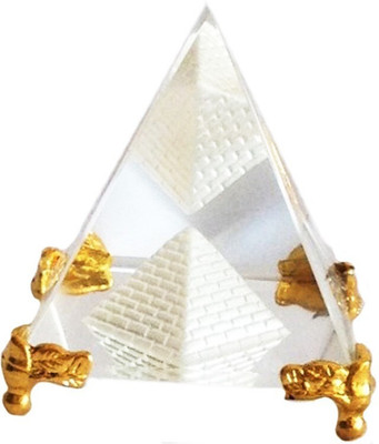 ANJALIKA Feng Shui Crystal Pyramid With Stand Decorative Showpiece  -  5 cm(Crystal, White)