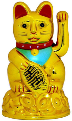 SS GALLERY WELCOME CAT Decorative Showpiece  -  9 cm(Plastic, Multicolor)