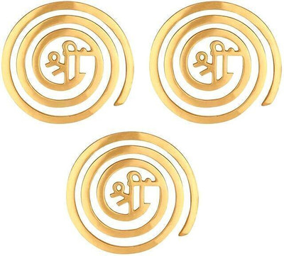 vastu vardan Vastu Brass (Shree) Helix (4 Inch) | Vastu Dosh Correction Tool |Pack of 3 Decorative Showpiece  -  20 cm(Brass, Gold)