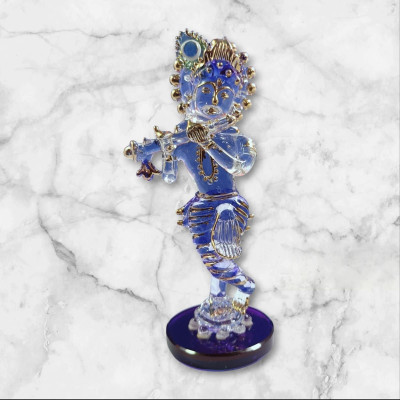Vedant vedana Decorative Showpiece  -  10.5 cm(Glass, Blue)