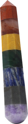 PURE GEMS 7 Chakra Pencil Bonded Tower for Reiki Healing Decorative Showpiece  -  13 cm(Crystal, Dark Blue)