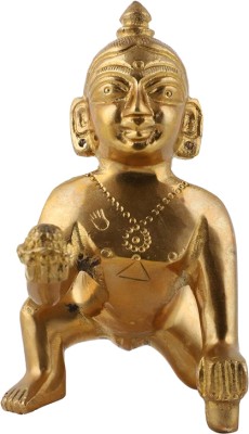 Ecommall Laddu Gopal Idol Size 0 Brass Statue Khana ji Murti Pital God Krishna Thakur ji Decorative Showpiece  -  5 cm(Brass, Gold)