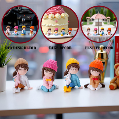 Spiaty Picnic Girlfriend Little Girls Decorative Showpiece  -  3 cm(Resin, Multicolor)