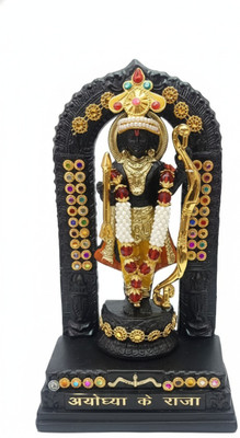 Sigone Decorated Ram Lalla Sculpture | Shri Ram Murti Ayodhya | Eco-Friendly Decorative Showpiece  -  22 cm(Polyresin, Black)