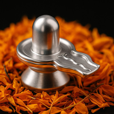 LAKSHE KI DUKAN Mercury Parad Shivling 3 cm (120 g) Decorative Showpiece  -  3 cm(Metal, Silver)