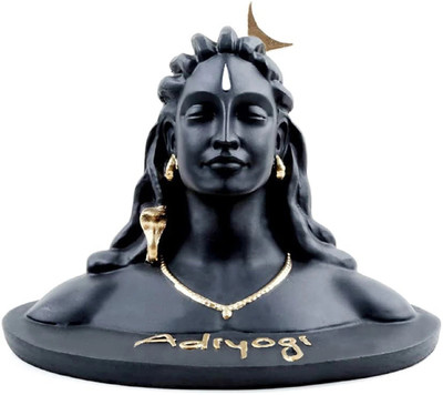 Aseenaa Siyaram Adiyogi Shiva Statue Decorative Showpiece  -  8.5 cm(Polyresin, Black)