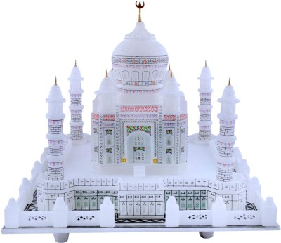 Pooja Creation Made By Pure Marble Taj Mahal Decorative Showpiece  -  32 cm(Marble, White)