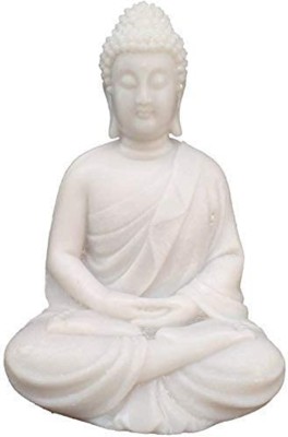 HC VILLA Lord Gautam Buddh Meditation Sitting Buddha Statue God Idol & Figurine Showpiece Decorative Showpiece  -  13 cm(Polyresin, White)