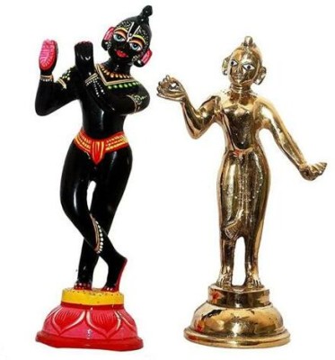 krishnagallery1 Astadhatu Black Painting Brass Radha Krishan Statue Murti,Krishan Ji Murti, Love Couple ( For Home Poojan Use,Gifted Use item statue ) Decorative Showpiece  -  22 cm(Brass, Multicolor)
