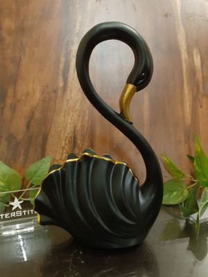 AFTERSTITCH BLACK SWAN PACK OF 1 D2 Decorative Showpiece  -  23 cm(Polyresin, Black)