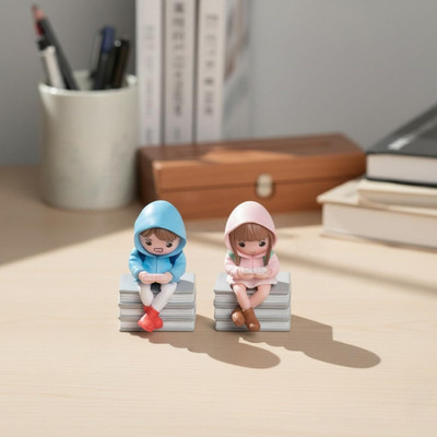 Ascension Cute Couple Mini Figurines Decorative Showpiece  -  5.7 cm(Resin, Multicolor)