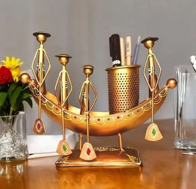 ROYALCRAFTS Iron Boat Pen stand Decorative Showpiece(25*12 cm) Decorative Showpiece  -  25 cm(Iron, Multicolor)