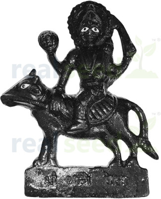 Real Seed Shani Dev Pure Sacred Iron Statue, Ideal for Pooja Ghar - Size - 16x12.5x3.5CM Decorative Showpiece  -  16 cm(Cast Iron, Black)