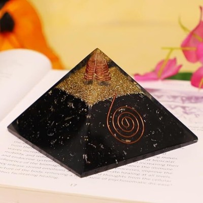 Crystal Divine Black Tourmaline Orgonite Pyramid Vastu for Home Decor Office Items Showpieces Decorative Showpiece  -  9.9 cm(Crystal, Black)